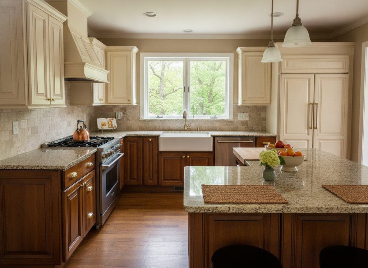 New quartz countertops and undermount sink in a Yorktown Heights kitchen