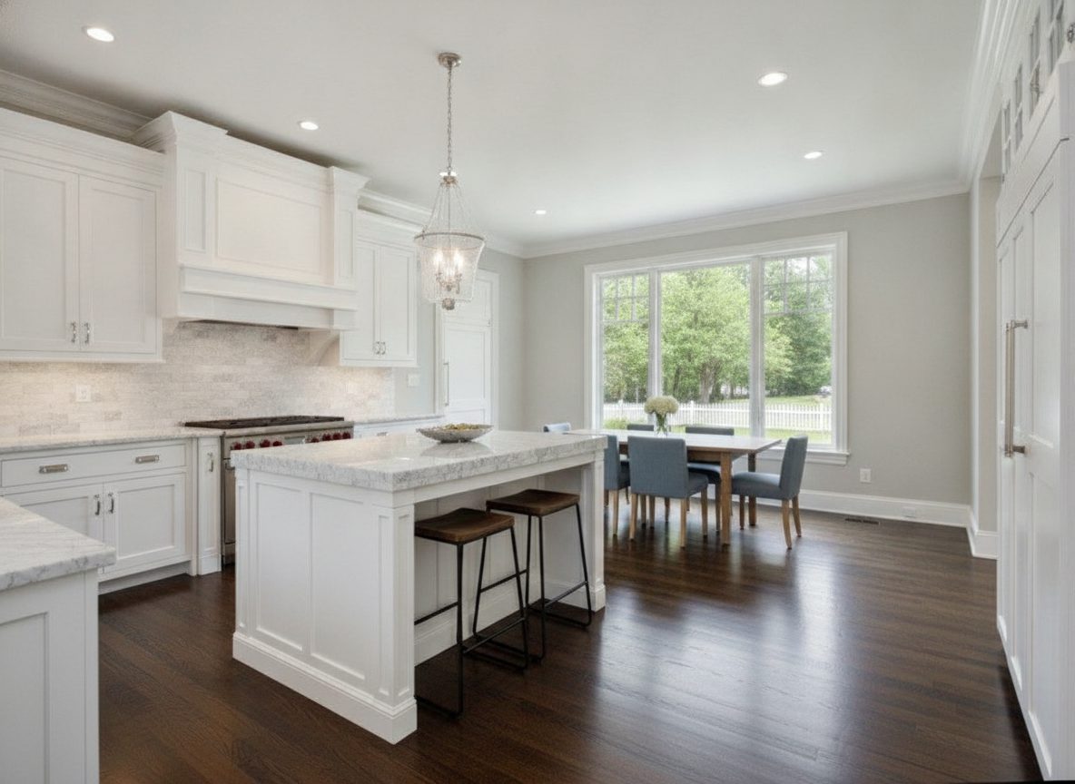 Refinished oak floors in a Yorktown Heights living room