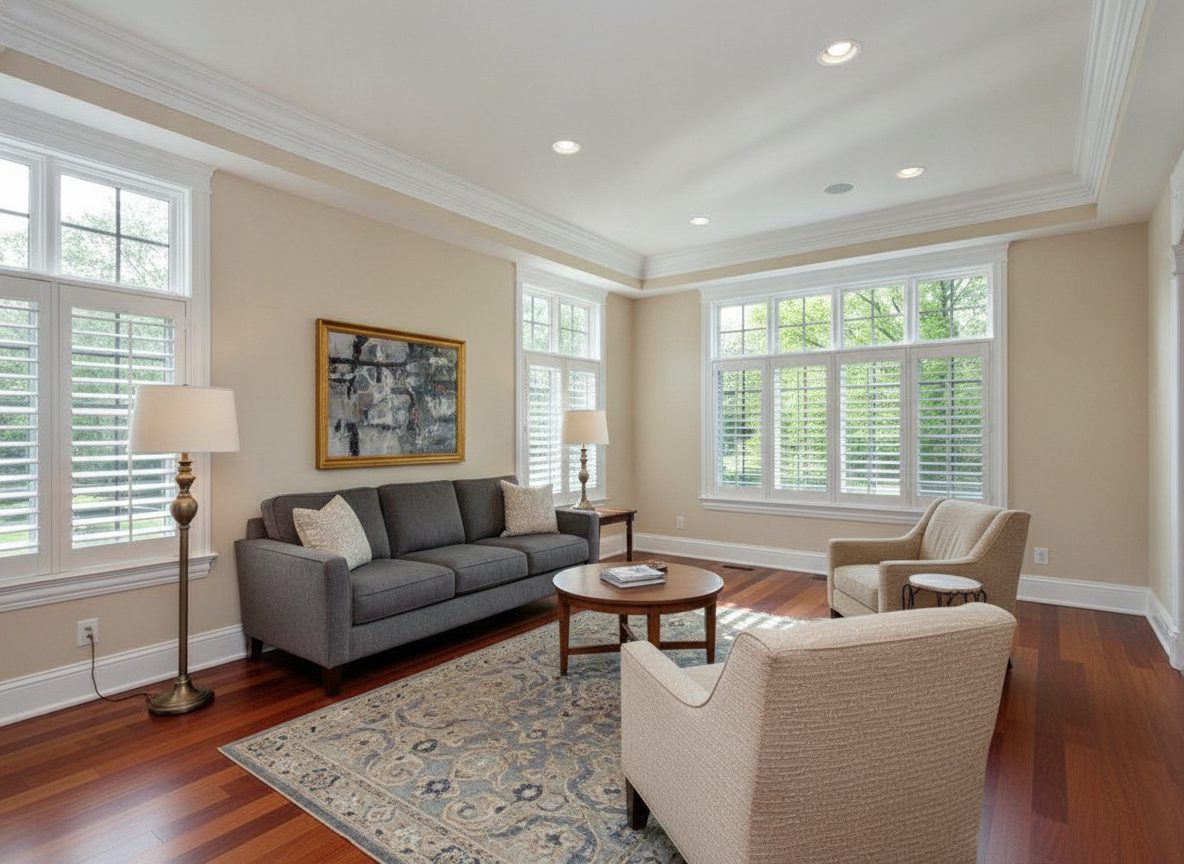 New double-hung replacement windows in a Yorktown Heights living room